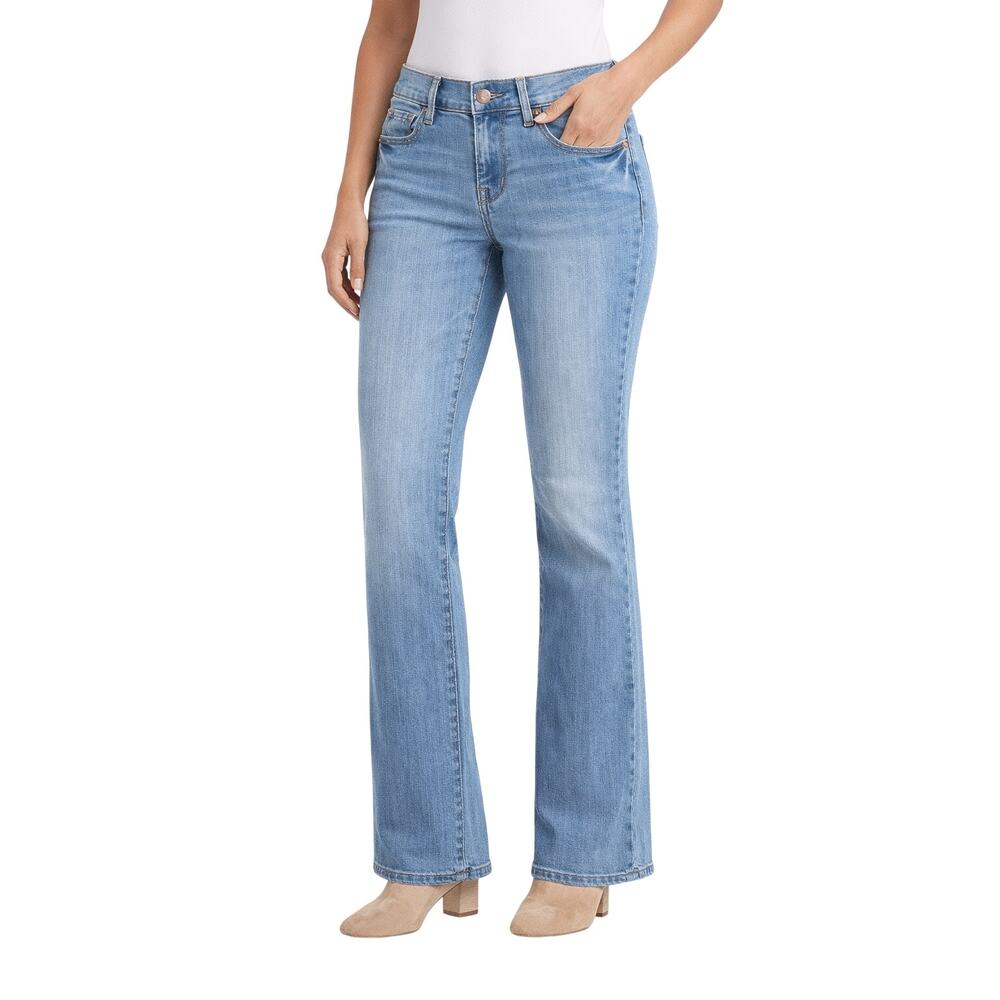 Old Navy Curvy Mid Rise Bootcut Jeans Women's 2 Sunset Mom Light Wash Stretch